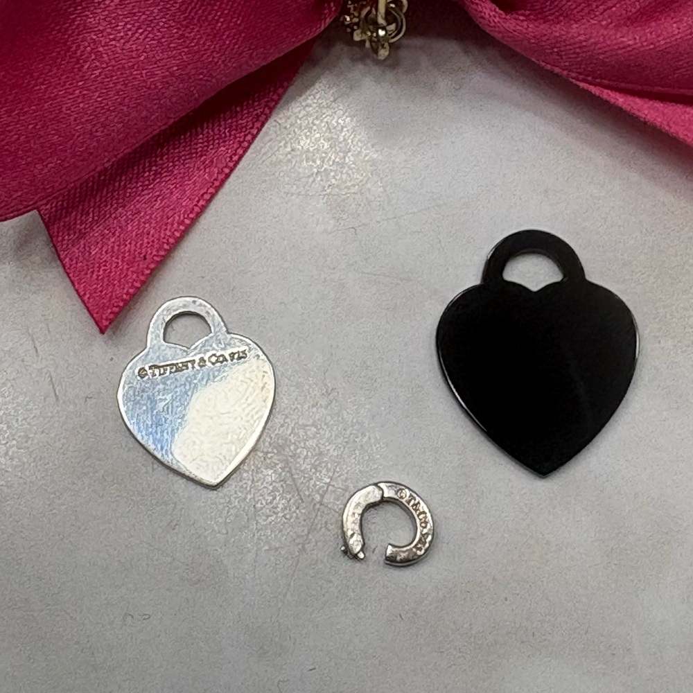 Tiffany & Co. Silver and Black Heart Charms